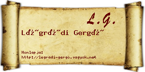 Légrádi Gergő névjegykártya